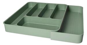 Szałwiowy regulowany plastikowy organizer na sztućce do szuflady 39 x 43,5 cm – Brandani