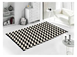 Czarno-biały dywan dwustronny Zig Zag 80x150 cm
