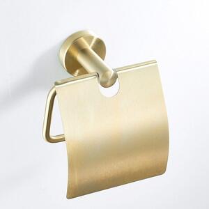 Uchwyt z klapką na papier toaletowy szczotkowane złoto