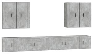 8-częściowy zestaw szafek telewizyjnych, szarość betonu