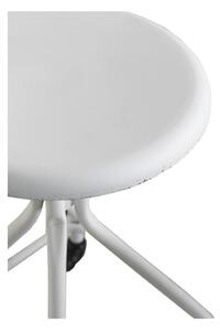Biały metalowy stołek na kółkach z regulowana wysokością Geese Industrial Style