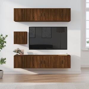 Zestaw 7 szafek TV, brązowy dąb, materiał drewnopochodny