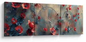Obraz - Wilcze maki (z zegarem) (90x30 cm)