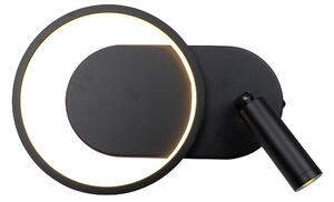 Elyptica - nowoczesna lampa kinkiet LED czarny 18 cm