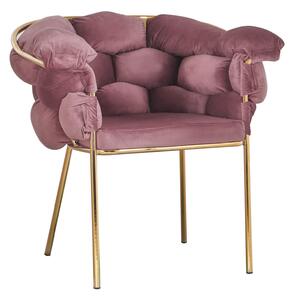 MebleMWM Krzesło glamour BALLOON różowy welur