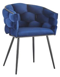 MebleMWM Krzesło tapicerowane AYA niebieski welur