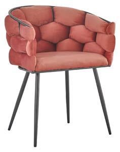 MebleMWM Krzesło tapicerowane AYA różowy welur