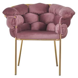MebleMWM Krzesło glamour BALLOON różowy welur