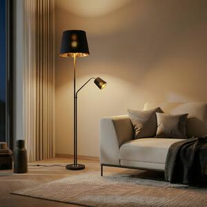 Lampa stojąca Efalia Lindby, czarny, salon / jadalnia, metal, nowoczesny