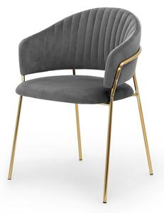 Krzesło do jadalni szare na złotych nogach Larisa modern classic