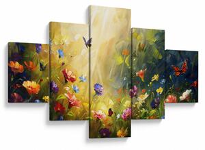 Obraz - Wiosenna łąka kwiatowa, malarstwo (125x70 cm)