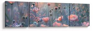 Obraz - Kwiaty w pastelowych kolorach (170x50 cm)