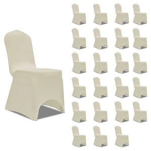 Elastyczne pokrowce na krzesła, kremowe, 24 szt