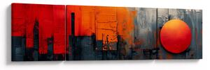 Obraz - Abstrakcyjny obraz miasta (170x50 cm)