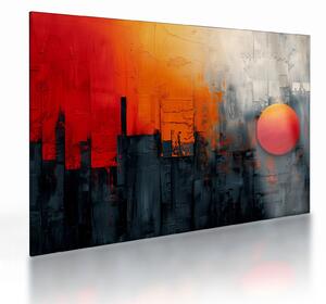 Obraz na szkle - Abstrakcyjny obraz miasta (70x50 cm)