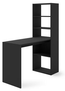 Czarne biurko komputerowe z regałem - Barkin
