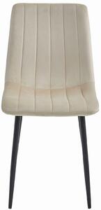 Beżowe krzesło metalowe tapicerowane - Fernando 4X