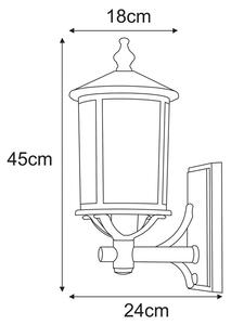 Czarna lampa ścienna zewnętrzna elewacyjna - A449-Dixa