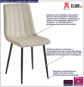 Beżowe krzesło metalowe tapicerowane - Fernando 4X