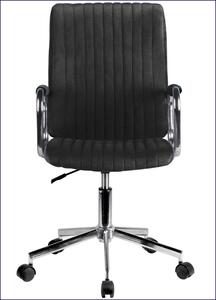 Czarny welurowy fotel obrotowy - Tevors