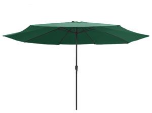 Parasol ogrodowy na metalowym słupku, 390 cm, zielony