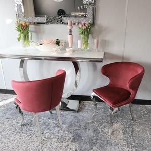 Krzesło glamour Victor Red - krzesła tapicerowane czerwone - zestaw 6 sztuk