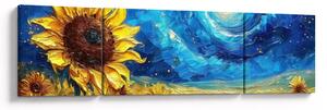 Obraz - Malowanie słoneczników (170x50 cm)