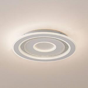 Lampa sufitowa LED Lorvik Lindby, możliwość ściemniania, biały / opal, salon / jadalnia, metal, nowoczesny