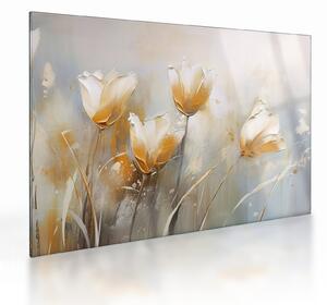 Obraz na szkle - Malowanie tulipanów (70x50 cm)