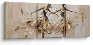 Obraz - Baleriny (z zegarem) (90x30 cm)