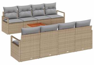 Zestaw Mebli Ogrodowych Komplet Wypoczynkowy 9-Częściowy Rattan Na Taras Balkon Ogród