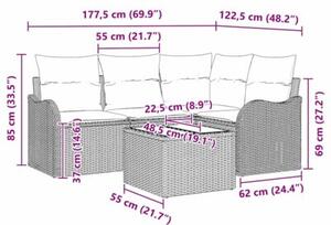 Zestaw Mebli Ogrodowych Komplet Wypoczynkowy Z Poduszkami Brązowy Rattan Na Taras Balkon Ogród