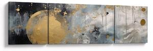 Obraz - Abstrakcja ze złotą kulą (170x50 cm)
