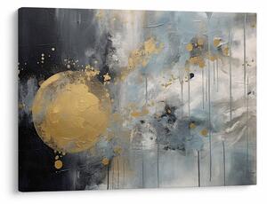 Obraz - Abstrakcja ze złotą kulą (70x50 cm)