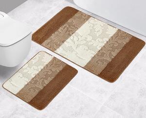 Bellatex Komplet dywaników łazienkowych bez wycięcia Bany Orion brązowy, 60 x 100 cm, 60 x 50 cm