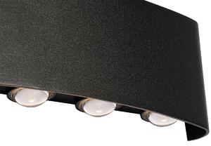 Zewnetrzna Zewnętrzny Kinkiet / Lampa scienna czarny z 10-punktową diodą LED IP54 - Silly Oswietlenie zewnetrzne