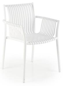 Krzesło ogrodowe K492, plastikowe, do ogrodu, na balkon, białe