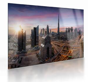 Obraz na szkle - Panorama Dubaju (70x50 cm)