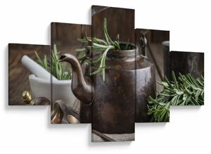 Obraz - Czajniczek z rozmarynem (125x70 cm)