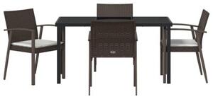 Zestaw Mebli Ogrodowych Komplet Jadalniany 5-Częściowy Rattan Na Taras Balkon Ogród