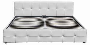 MebleMWM Łóżko tapicerowane z pojemnikiem SFG004 | 120x200 | Biały | Outlet