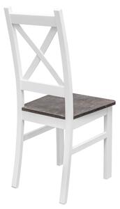 Krzesło krzyżak do jadalni Biały/Beton