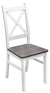 Krzesło krzyżak do jadalni Biały/Beton