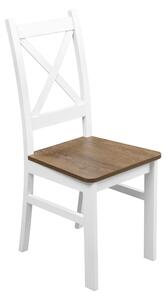 Krzesło krzyżak do jadalni Biały/Dąb Lefkas