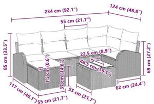 Zestaw Mebli Ogrodowych Komplet Ogrodowy Z Poduszkami 7-Częściowy Beżowy Rattan Na Taras Balkon Ogród