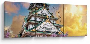 Obraz - Zamek Osaka (z zegarem) (90x30 cm)