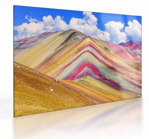 Obraz na szkle - Rainbow Mountain, Peru (70x50 cm)