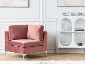 Moduł sofy 1-osobowy narożny tapicerowane siedzenie różowy Evja Beliani
