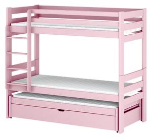 LESSI 80x180 różowe łóżko piętrowe Lano Meble