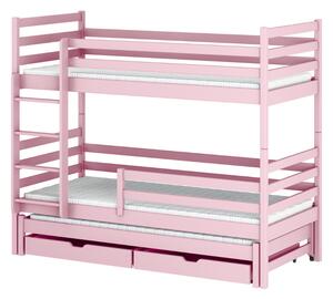 LUK 80x160 różowe łóżko piętrowe Lano Meble